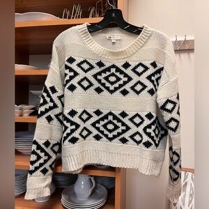 Cotton Candy knit black and white sweater, size S/M women’s